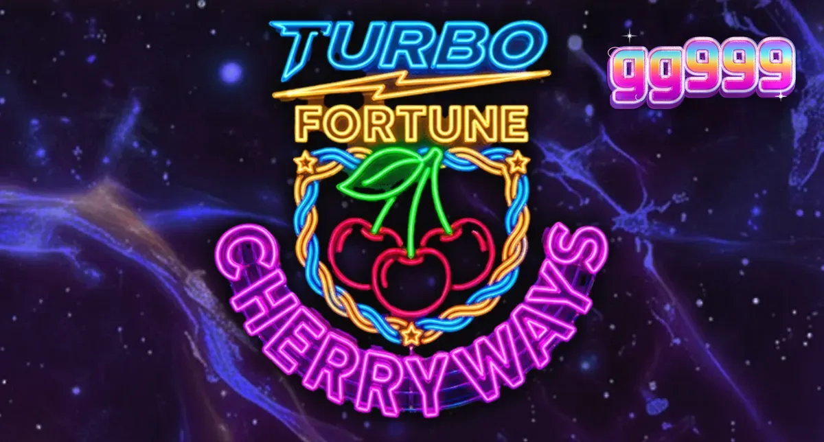 Tampilan layar slot Turbo Fortune Cherryways dengan simbol neon yang bersinar