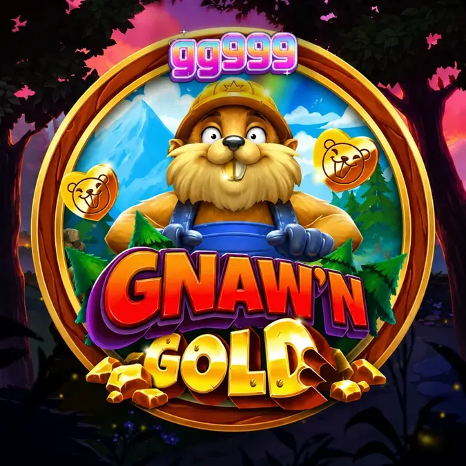 Tampilan visual slot Gnaw’n Gold dengan tema hutan dan karakter berang-berang.